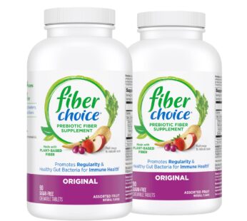 Fiber Choice Daily Prebiotic Fiber Chewable Tablets, Assorted Fruit, 90 Count (Pack of 2)