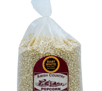 Amish Country Popcorn – Baby White (6 Pound Bag) – Small & Tender Popcorn – Old Fashioned And Delicious with Recipe Guide