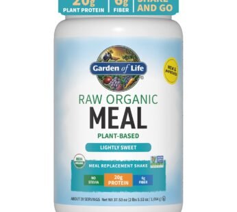 Garden of Life Vegan Protein Powder – Raw Organic Meal Replacement Shakes – Lightly Sweet – Pea Protein, Greens and Probiotics for Women and Men, Plant Based Dairy Free All in One Shake, 28 Servings