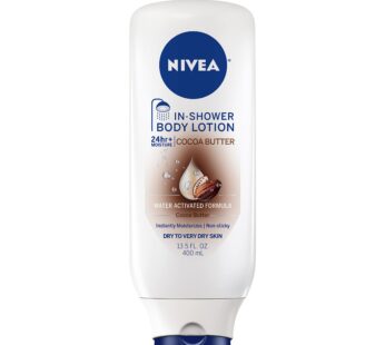 NIVEA Cocoa Butter In Shower Lotion, Body Lotion for Dry Skin, 13.5 Fl Oz Bottle