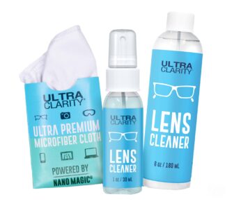 Ultra Clarity | Powered by Nano Magic Eyeglass Lens Cleaning Spray 7oz Value Pack | 1oz Spray, 6oz Refill, Microfiber Cloth | for Glasses, Phone, Electronic Screens, Optic Surfaces, Coated Surfaces