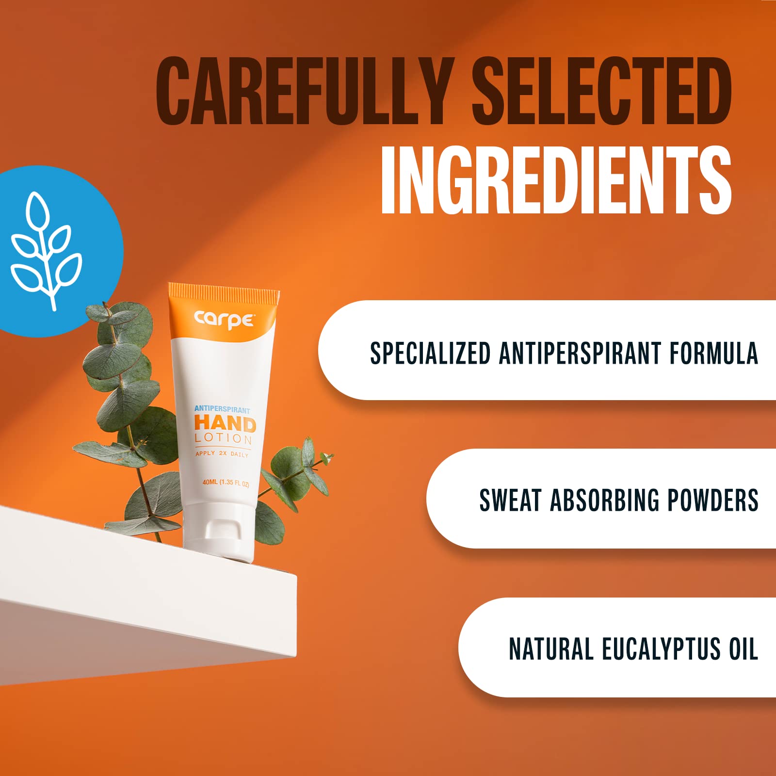 Carpe Antiperspirant Hand Lotion (Pack of 3), A dermatologist-recommended smooth lotion that helps stop hand sweat, great for hyperhidrosis or excessive sweat (Original Eucalyptus) - Image 2