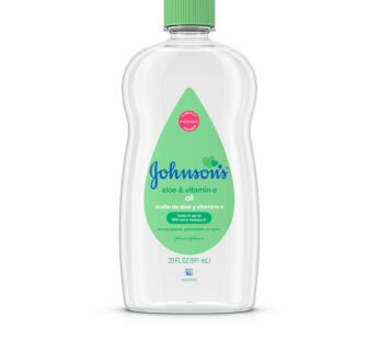 Johnson’s Baby Oil, Mineral Oil Enriched with Aloe Vera and Vitamin E, 20 fl. oz
