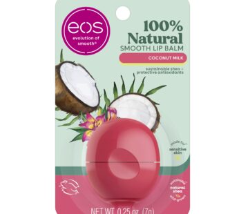 eos 100% Natural Lip Balm- Coconut Milk, All-Day Moisture, Made for Sensitive Skin, Lip Care Products, 0.25 oz