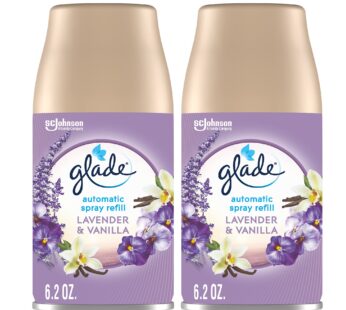 Glade Automatic Spray Refill, Air Freshener for Home and Bathroom, Lavender & Vanilla, 6.2 Oz, 2 Count