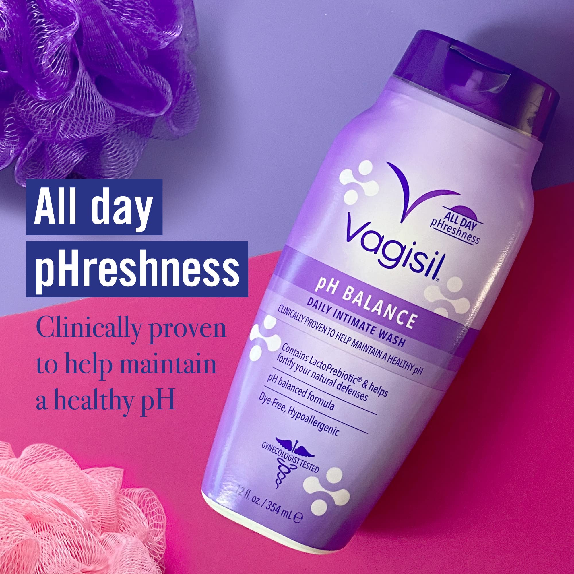 Vagisil Feminine Wash for Intimate Area Hygiene, pH Balance, Gynecologist Tested, Hypoallergenic, 12 oz, (Pack of 1) - Image 2