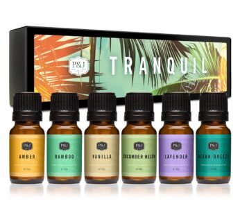 P&J Trading Fragrance Oil Tranquil Set | Vanilla, Cucumber Melon, Lavender, Amber, Bamboo, and Ocean Breeze Candle Scents for Candle Making, Freshie Scents, Soap Making Supplies, Diffuser Oil Scents