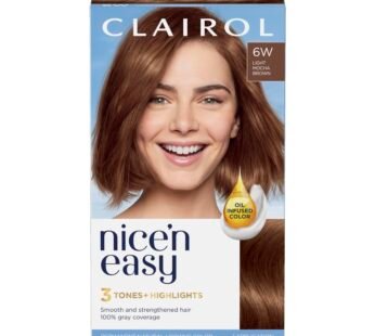 Clairol Nice’n Easy Permanent Hair Dye, 6W Light Mocha Brown Hair Color, Pack of 1