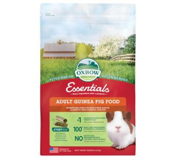 Oxbow Essentials Adult Guinea Pig Food – All Natural Adult Guinea Pig Pellets- Veterinarian Recommended- No Artificial Ingredients- All Natural Vitamins & Minerals- Made in the USA – 5 lb.