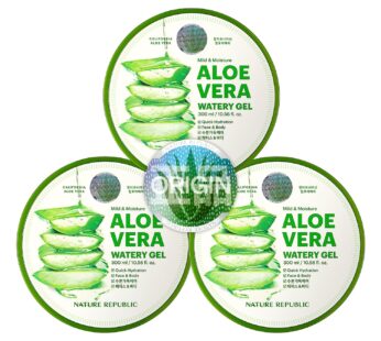 Nature Republic 3 PCS MILD & MOISTURE ALOE VERA WATERY GEL 10.56 fl. oz. Soothing Quick Hydration