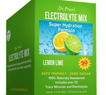 Electrolytes Powder Packets – Electrolytes No Sugar – Hydration Packets – Electrolyte Mix – Keto Electrolytes (30 Packets) Fasting Electrolytes – Water Enhancer, No Tablets, Sports Drink – Lemon-Lime