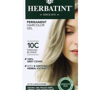 Herbatint Permanent Haircolor Gel, 10C Swedish Blonde, Alcohol Free, Vegan, 100% Grey Coverage – 4.56 oz