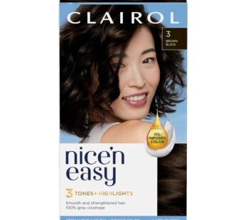 Clairol Nice’n Easy Permanent Hair Dye, 3 Brown Black Hair Color, Pack of 1