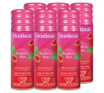Skintimate Raspberry Rain Shave Gel for Women, 6 Pack | Skintimate Shaving Cream for Women, Womens Shaving Cream, Shave Cream, Shaving Foam, Womens Shave Gel, Pack of 6, 7oz each