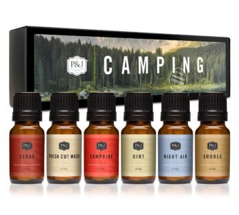 P&J Trading Fragrance Oil Camping Set | Campfire, Smores, Dirt, Fresh Cut Wood, Night Air, and Cedar Candle Scents for Candle Making, Freshie Scents, Soap Making Supplies, Diffuser Oil Scents