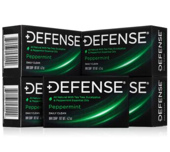 Defense Soap 5pk All Natural Peppermint Bar Soap for Men | Made by Wrestlers with Tea Tree Oil & Eucalyptus Oil to Promote Healthy Skin