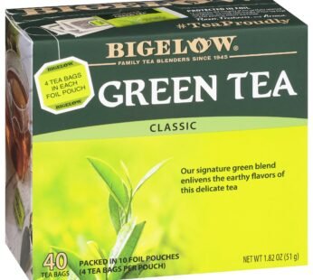 Bigelow Tea Classic Green Tea, Caffeinated Tea with Green Tea, 40 Count Box (Pack of 6), 240 Total Tea Bags