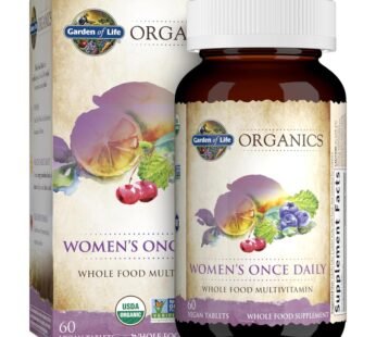 Garden of Life Organics Multivitamin for Women – Women’s Once Daily Multi – 60 Tablets, Whole Food Multi with Iron, Biotin, Vegan Organic Vitamin for Women’s Health, Energy Hair Skin and Nails