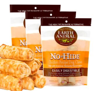 Earth Animal No Hide Small Long Lasting Dog Chew Rolls, Chicken, 2 Count Pack of 3