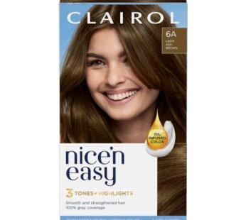 Clairol Nice’n Easy Permanent Hair Dye, 6A Light Ash Brown Hair Color, Pack of 1 (Packaging May Vary)