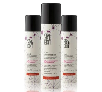 STYLE EDIT Root Concealer Touch Up Spray | Instantly Covers Grey Roots | Professional Salon Quality Cover Up Hair Products for Women |Auburn/Red 2 Ounce (Pack of 3)