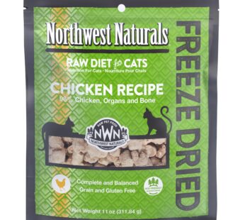 Northwest Naturals Freeze-Dried Chicken Cat Food – Bite-Sized Nibbles – Healthy, Limited Ingredients, Human Grade Pet Food, All Natural – 11 Oz (Packaging May Vary)