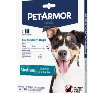 PetArmor for Dogs, Flea and Tick Treatment for Medium Dogs (23-44 Pounds), Includes 3 Month Supply of Topical Flea Treatments