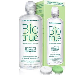 Biotrue Contact Lens Solution, Multi-Purpose Solution for Soft Contact Lenses, Lens Case Included, 10 FL OZ