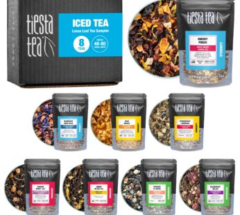 Tiesta Tea – Iced Tea Sampler Set, High to No Caffeine, Loose Leaf Variety Pack with 5 Base Flavors & 3 Assorted Flavors – 8 Resealable Sample Pouches