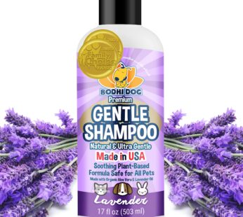 Bodhi Dog Premium Gentle Shampoo | Soothing & Ultra Gentle Puppy Shampoo | Aloe Vera and Lavender Oil | Natural Moisturizing Pet Wash for Puppies, Dogs and Cats (17 Fl Oz)