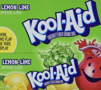 Kool-Aid Lemon Lime Unsweetened Soft Drink Mix, 0.13 Oz (Bonus Pack of 50 Packets)