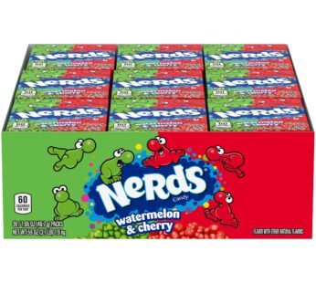 Nerds Candy, Watermelon & Wild Cherry Flavor, 1.65 Ounce Treat-Size Theater Candy Boxes (Pack Of 36)