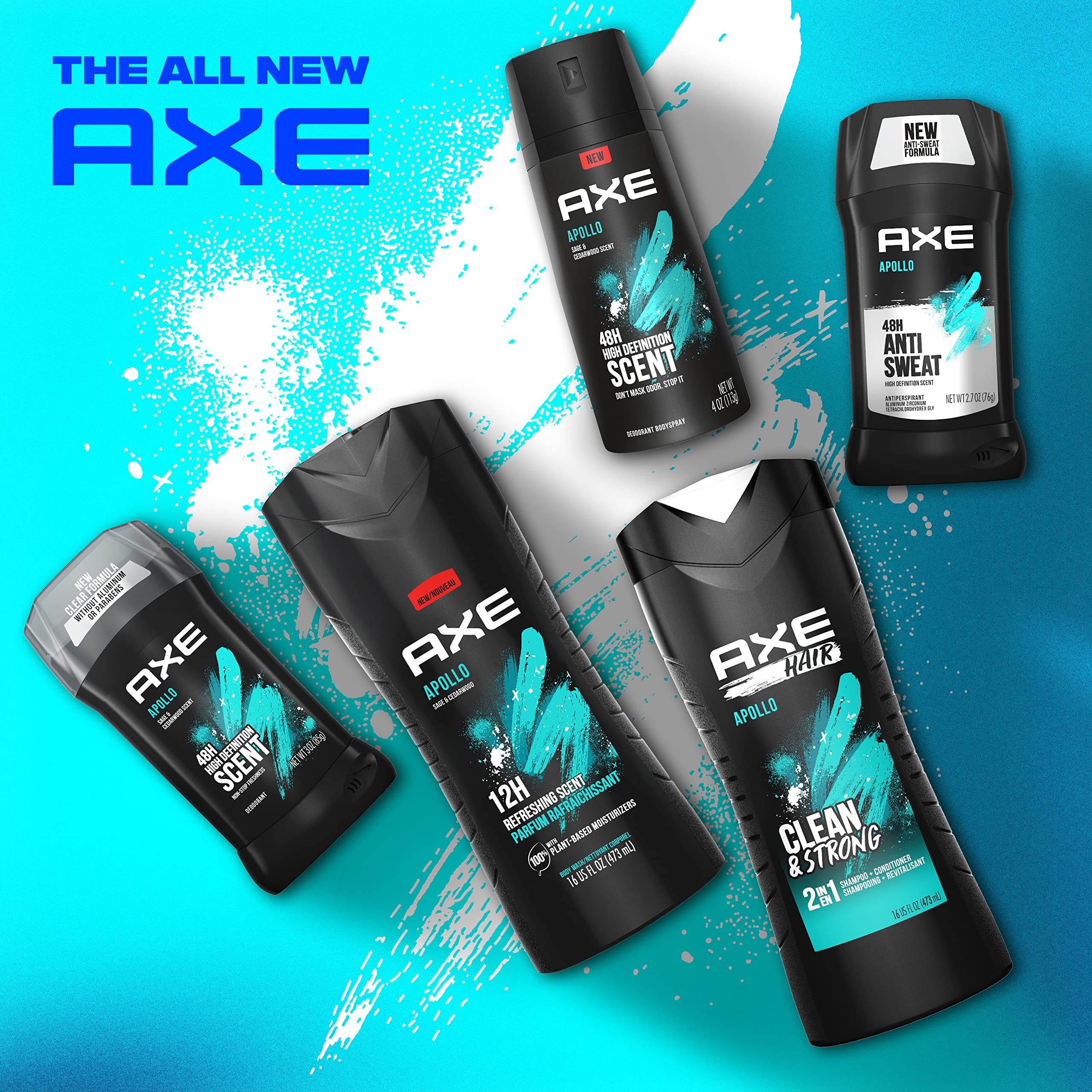 AXE Apollo Body Spray Deodorant for Long-Lasting Odor Protection, Sage & Cedarwood Deodorant for Men Formulated Without Aluminum 4 Ounce (Pack of 4) - Image 3