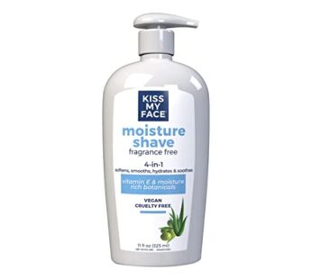 Kiss My Face Moisture Shave 11 Ounce Fragrance-Free 4-In-1 Pump, 11 Fl Oz (Pack of 3)