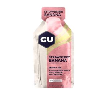 GU Energy Original Sports Nutrition Energy Gel, Vegan, Gluten-Free, Kosher, and Dairy-Free On-the-Go Energy for Any Workout, 24-Count, Strawberry Banana