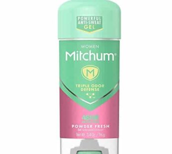 Mitchum Anti-Perspirant & Deodorant for Women, Power Gel, Powder Fresh, 3.4 oz (96 g) (Pack of 4)