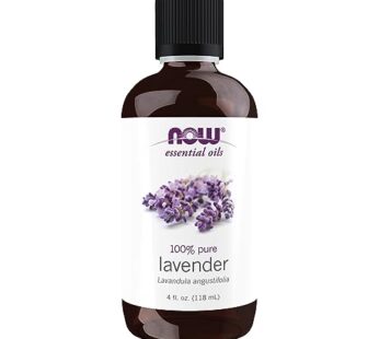NOW Essential Oils, Lavender Oil, Soothing Aromatherapy Scent, Steam Distilled, 100% Pure, Vegan, Child Resistant Cap, 4-Ounce