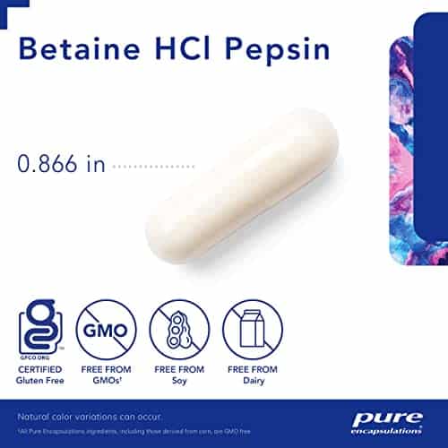 Pure Encapsulations Betaine HCl Pepsin - Digestive Enzymes Supplement for Digestion Aid & Support, Stomach Acid & Nutrient Absorption* - with Betaine HCl Pepsin - 250 Capsules - Image 3