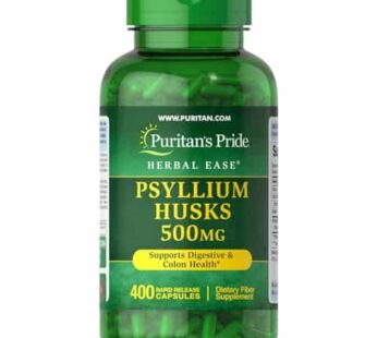 Puritan’s Pride Psyllium Husks 500 Mg, Supports Digestive and Colon Health, 400 ct