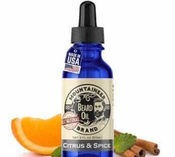 Mountaineer Brand Beard Oil – WV Citrus & Spice Scent – 100% Natural Conditioner and Softener For Men – Hydrates and Moisturizes for Beard Growth – Treats Dry Itchy Beards – 2oz