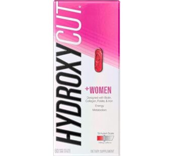 Hydroxycut +Women – 60 Rapid-Release Liquid Capsules – Includes Biotin, Collagen, Folate & Iron