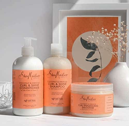 SheaMoisture Coconut & Hibiscus Curl Trio: Includes Curl & Shine Shampoo and CONDITIONER, Curl Enhancing Smoothie with Box - Image 4