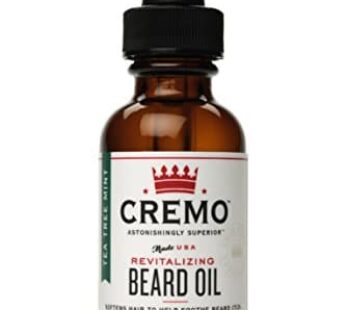 Cremo Beard Oil, Revitalizing Wild Mint, 1 fl oz – Restore Natural Moisture and Soften Your Beard To Help Relieve Beard Itch