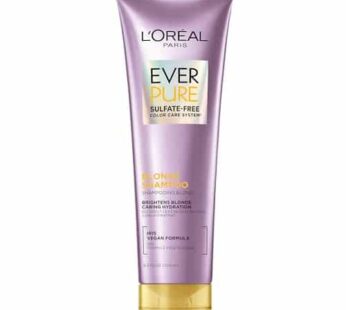 L’Oreal Paris Blonde Sulfate Free Shampoo for Color-Treated Hair, Neutralizes Brass + Balances, EverPure, 8.5 Fl Oz (Packaging May Vary)