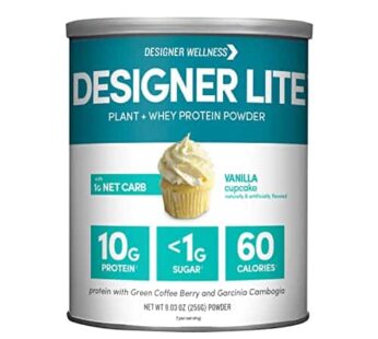 Designer Wellness, Designer Lite, Low Calorie Natural Protein, Prebiotic Fiber, Key Vitamins & Minerals, Vanilla Cupcake, 9.03 Ounces