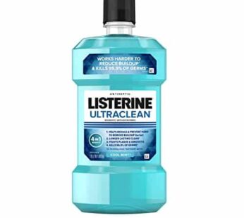 Listerine Ultraclean Oral Care Antiseptic Mouthwash, Everfresh Technology to Help Fight Bad Breath, Gingivitis, Plaque & Tartar, ADA-Accepted Tartar Control Oral Rinse, Cool Mint, 1 L