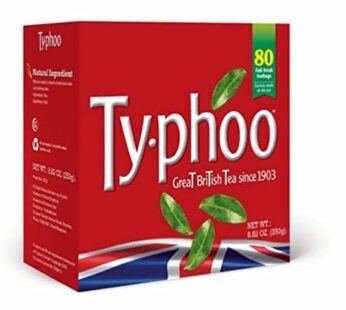 Typhoo British Tea, Foil fresh teabags, 80 count (pack of 6)