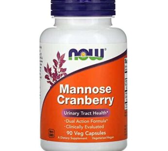 NOW Supplements, Mannose Cranberry, Dual Action Formula*, Clinically Evaluated, Urinary Tract Health*, 90 Veg Capsules