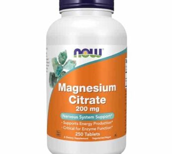 NOW Supplements, Magnesium Citrate 200 mg, Enzyme Function*, Nervous System Support*, 250 Count (Pack of 1)
