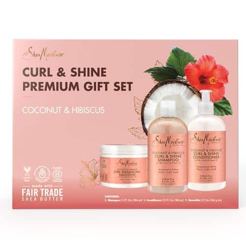 SheaMoisture Coconut & Hibiscus Curl Trio: Includes Curl & Shine Shampoo and CONDITIONER, Curl Enhancing Smoothie with Box - Image 2